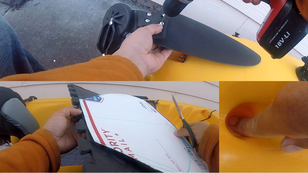 Upgrading Hobie Revo drainage hole seat rudder